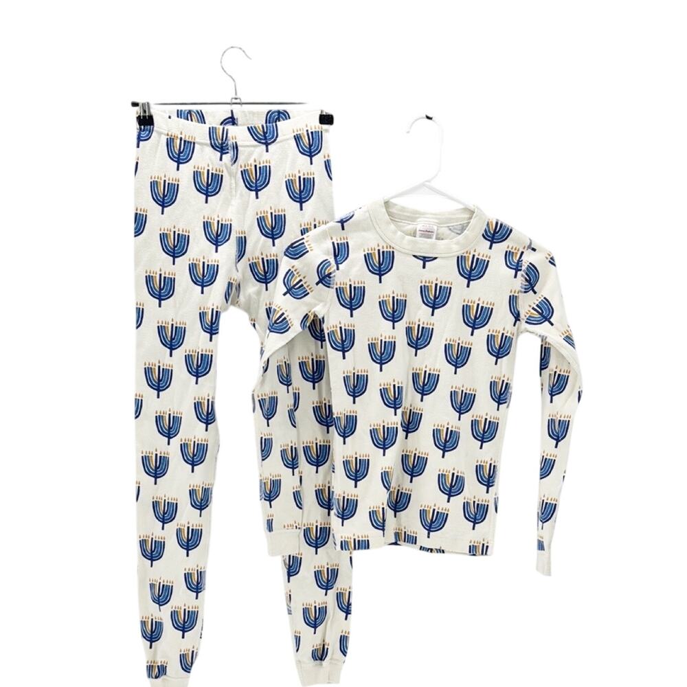 Hanna Andersson Pajama Top & bottom Menorah Hanukkah size 12 unisex cotton